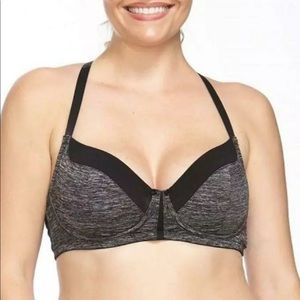 Gray Black Impact Athleisure Maria Bra Underwire